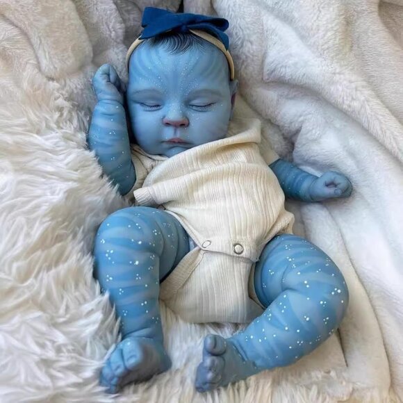 🆕20Inch Full Cloth Body Baby Dolls White-peaches Avatar with Closed Eyes Doll - Picture 1 of 8